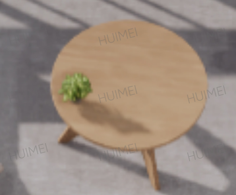 惠美红 圆茶几 原木色 HMSF-002