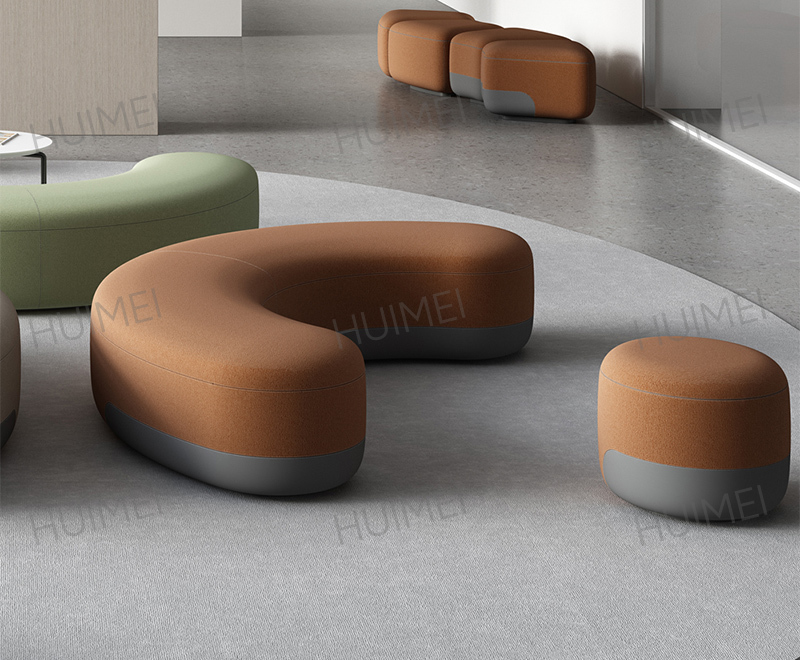 惠美红 云岚圆凳 橘红色 HMYD-001